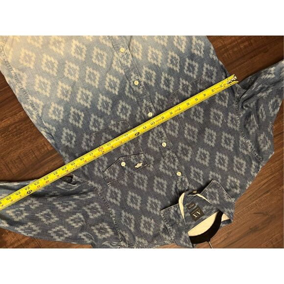 Armani Exchange Gradient Blue Button-Down Shirt, Sz Large - Picture 3 of 11